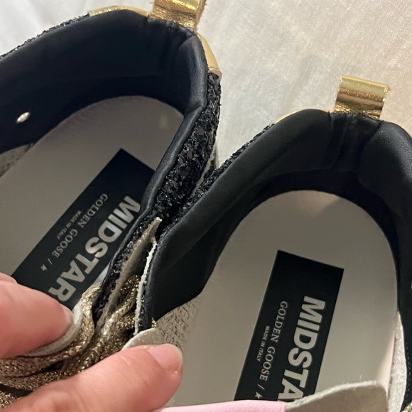 Golden Goose Midstar, Size 40 Black Glitter - Picture 4 of 7